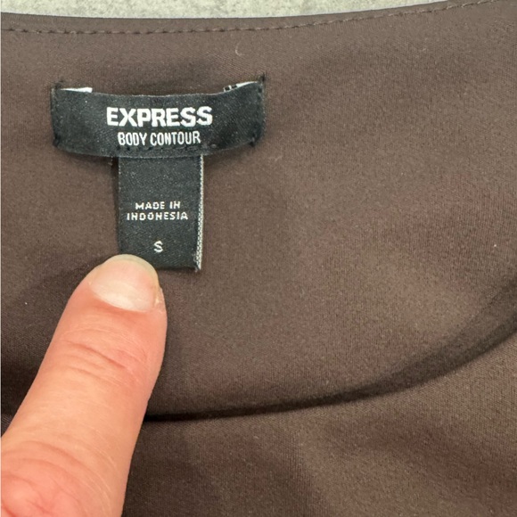 Express Women's Body Contour Long Sleeve Brown Bodysuit - Picture 2 of 3